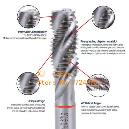 YG-1 T2809 Macho Espiral Combo HSS-EX M3 M4 M5 M6 M8 M10 M12 M16 M18 M20 M27 M30 Processamento para Ferro Fundido Aço Inox AL Etc.