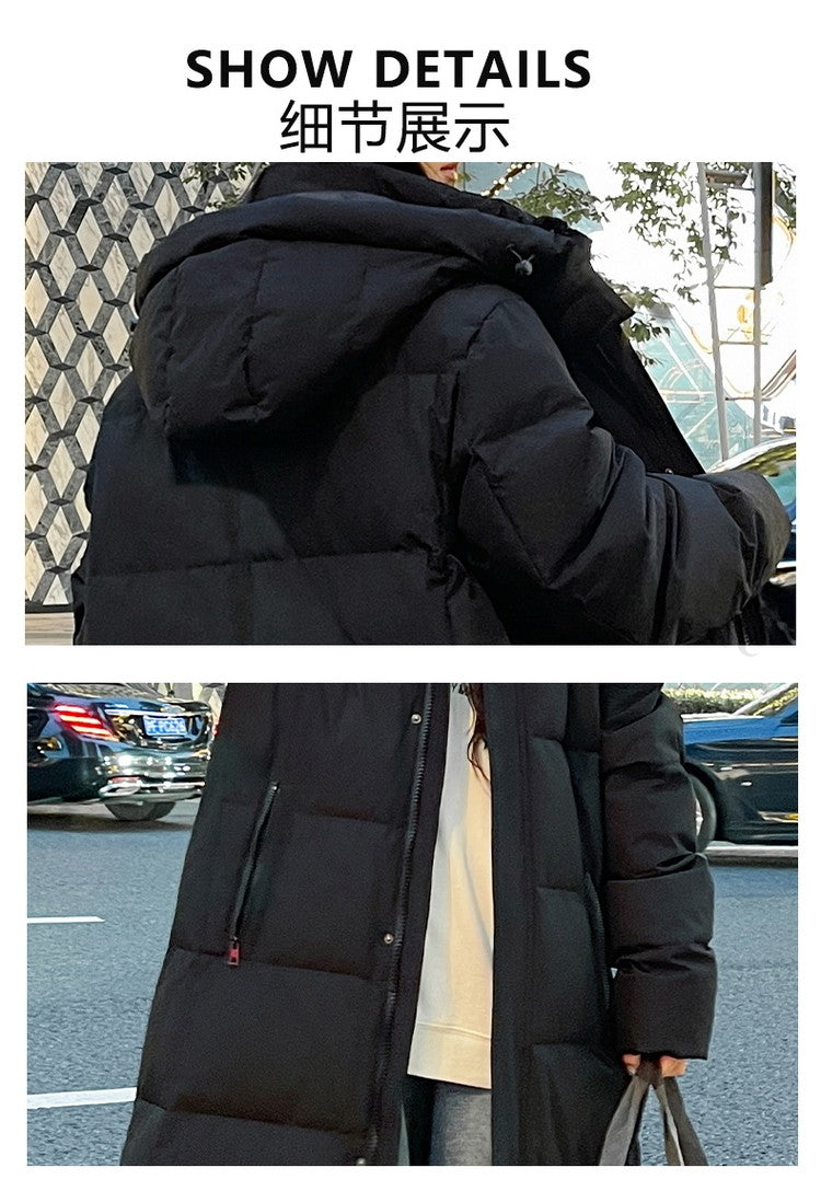 Maxbarley New 90 Goose Down Jacket Men Women Winter Thick Warm Long Knee Over Down Jacket High-quality Lightweight Puffer Coats