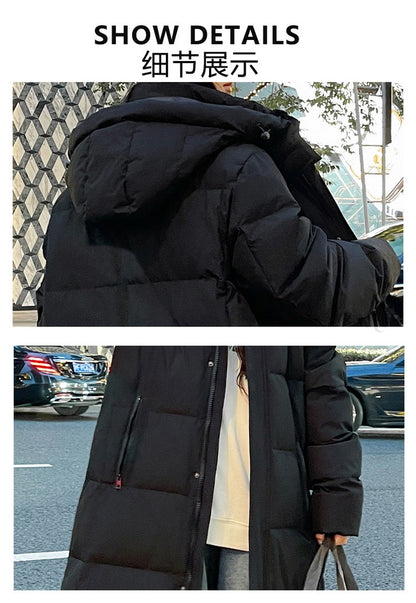 Maxbarley New 90 Goose Down Jacket Men Women Winter Thick Warm Long Knee Over Down Jacket High-quality Lightweight Puffer Coats