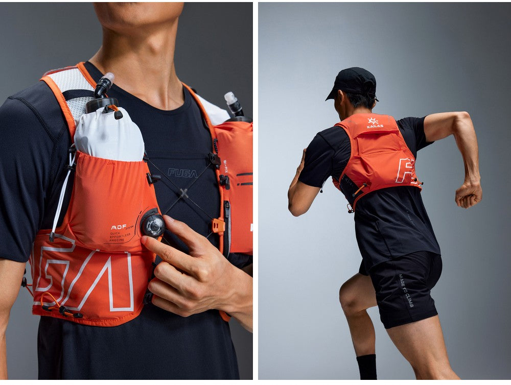 KAILAS FUGA AIR 8L Unisex Travel Marathon Trail Running Hiking Cycling Backpacks  with Dual Soft Water Bottles KA2554005