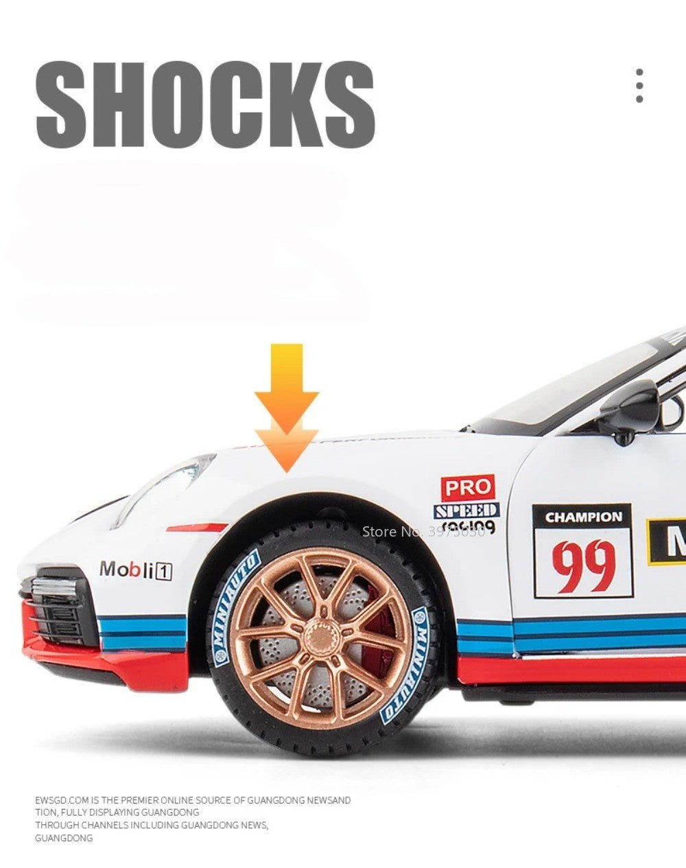 1:24 Alloy Porsche 911 GT3 RSR Sports Cars Diecast Miniature Models Toy with Sound Light Pull Back Vehicle Boys Collection Gifts
