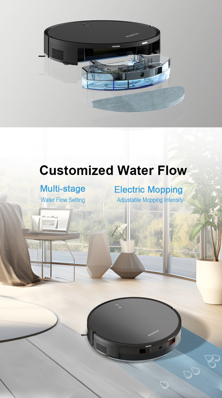 Robot Vacuum Cleaner Combo Mop,6500PA Suction Robotic,WiFi/Voice Control,Auto-Recharge,Pet Hair For Home Vacuum Cleaning Robotic