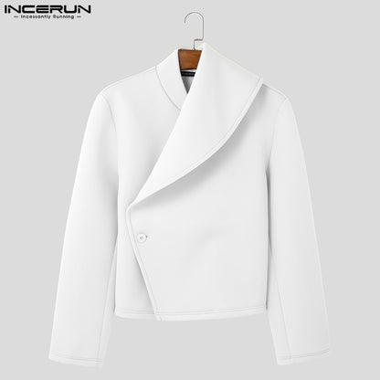 Stylish Casual Style Tops INCERUN New Men Deconstruction Design Solid Loose Jackets Handsome Male Long Sleeved Jackets Coat 2025