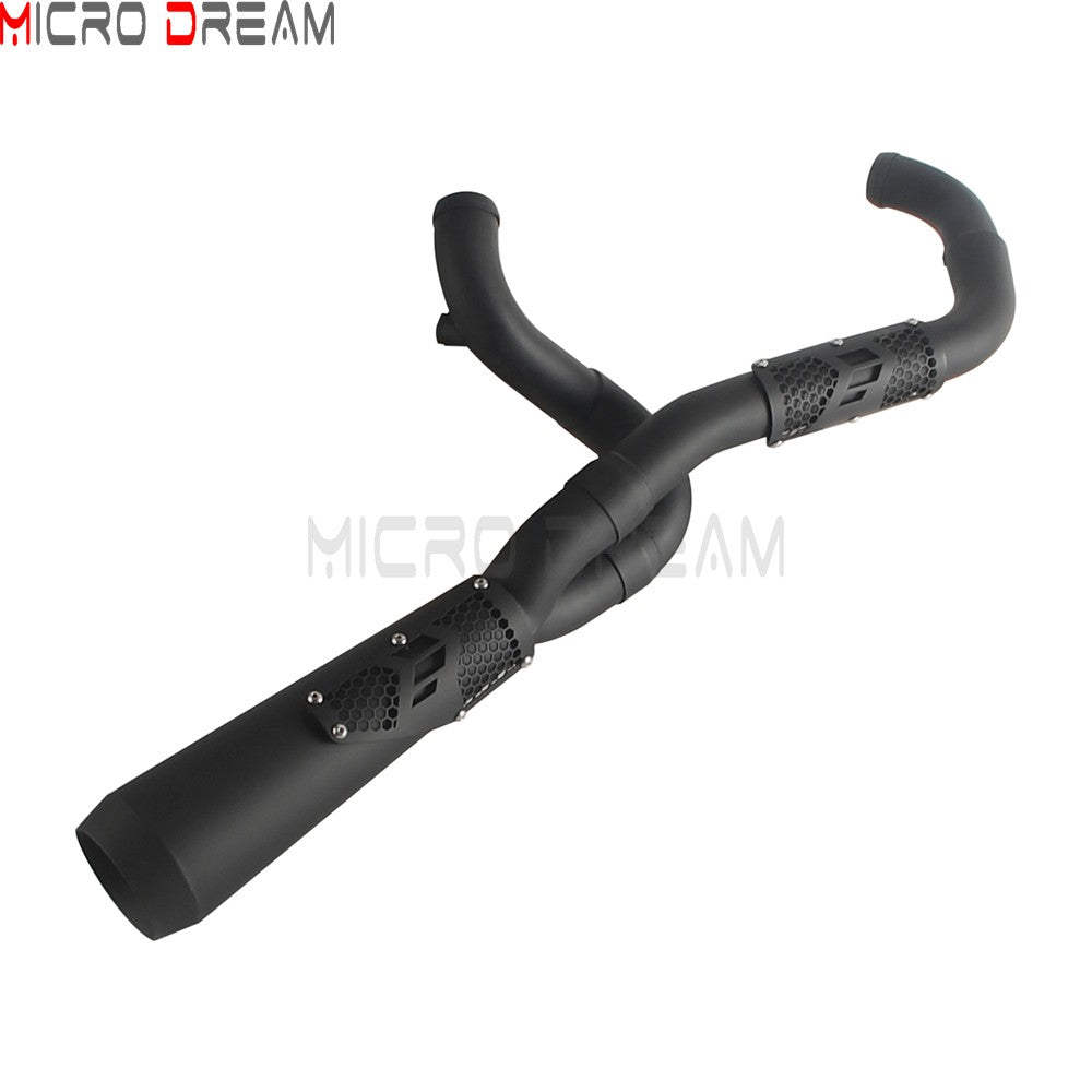 Slip-on Muffler Full Exhaust System 2-in-1 Muffler Pipe For Harley Dyna Low Rider S FXDLS Super Wide Glide FXD FXDWG   FXDF FXDB