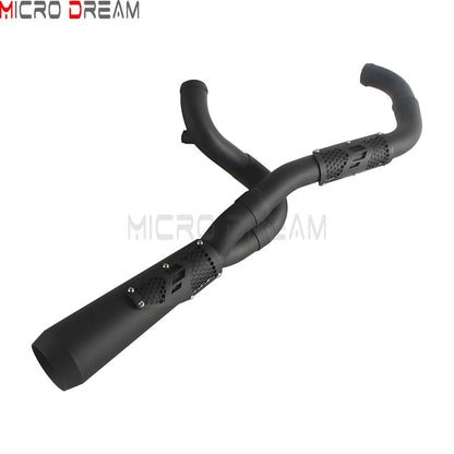 Slip-on Muffler Full Exhaust System 2-in-1 Muffler Pipe For Harley Dyna Low Rider S FXDLS Super Wide Glide FXD FXDWG   FXDF FXDB