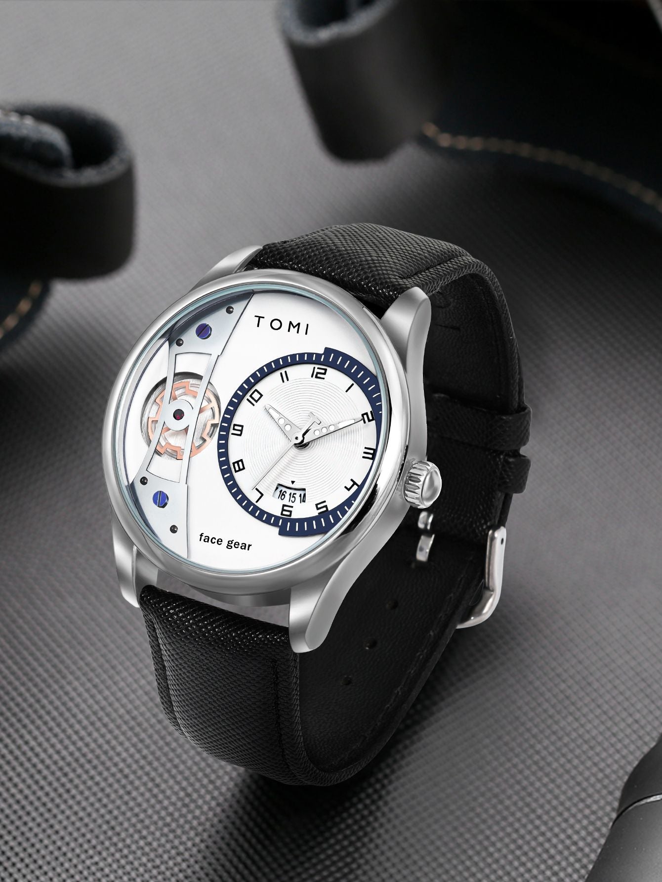 TOMI Set Gift Box for Men's Minimalist Business Quartz Watch Luxury Versatile Double Strap Detachable Watch Festival Gift