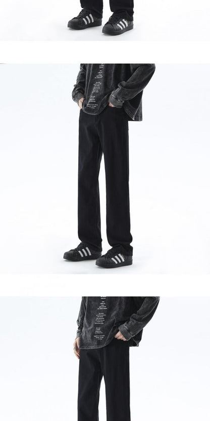 Cleanfit Extended Length Men's Jeans High Waist Slim Straight Leg Micro Flared Pants Bla Knife  Faionable Tall Size