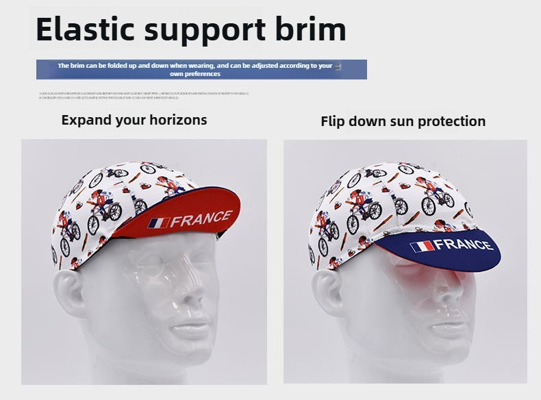 Classic Retro Red Blue Green Polyester Cycling Caps Summer Breathable Sports Quick Dry Bicycle Hat Men and Women