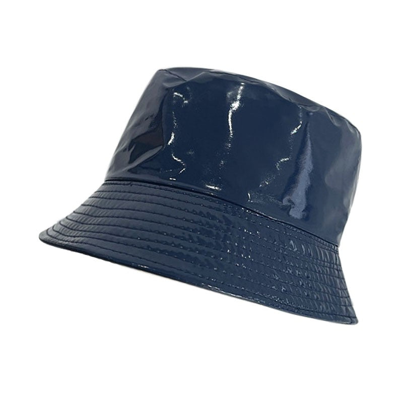 Fashion Shiny Hip-Hop Bucket Hat for Women Men PU Leather Waterproof Panama Cap Summer Fisherman Cap Bob Sun Hat Fishing Cap