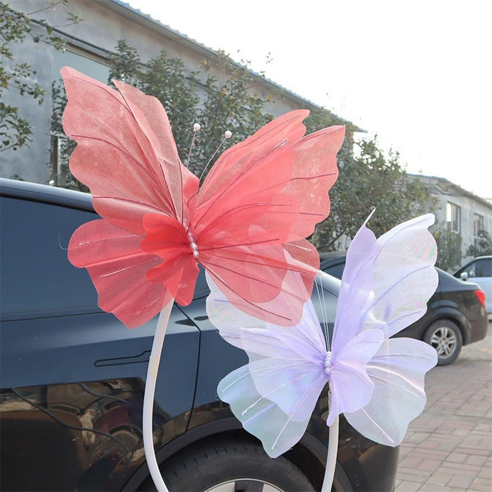 50cm Big Simulation Butterfly 3D Outdoor Shopping Mall Wedding Festival Decoration Hollow Large Hanging Gauze Fake Butterfly