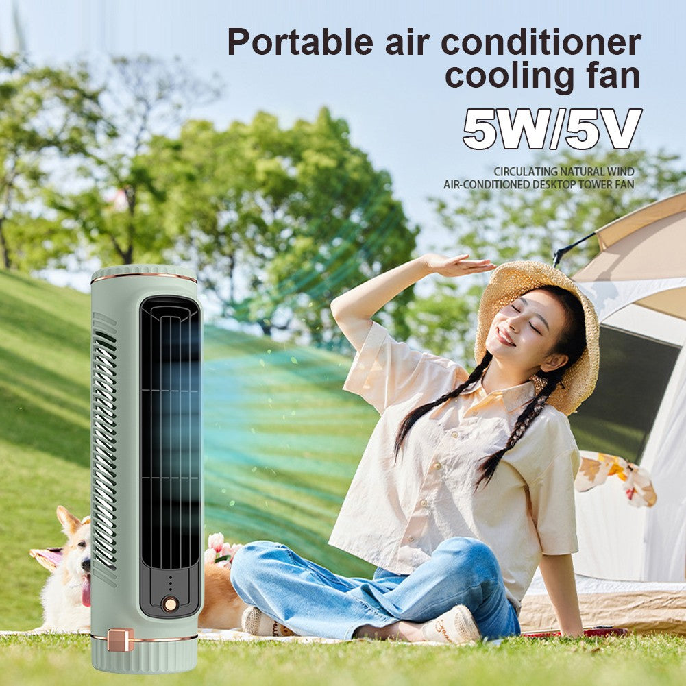Ventilador de Torre Doméstico de Mesa Portátil, Ventilador de Ar Condicionado, Ventilador de Circulação, Ventilador Elétrico de Refrigeração a Ar com Carregamento USB para Quarto e Casa