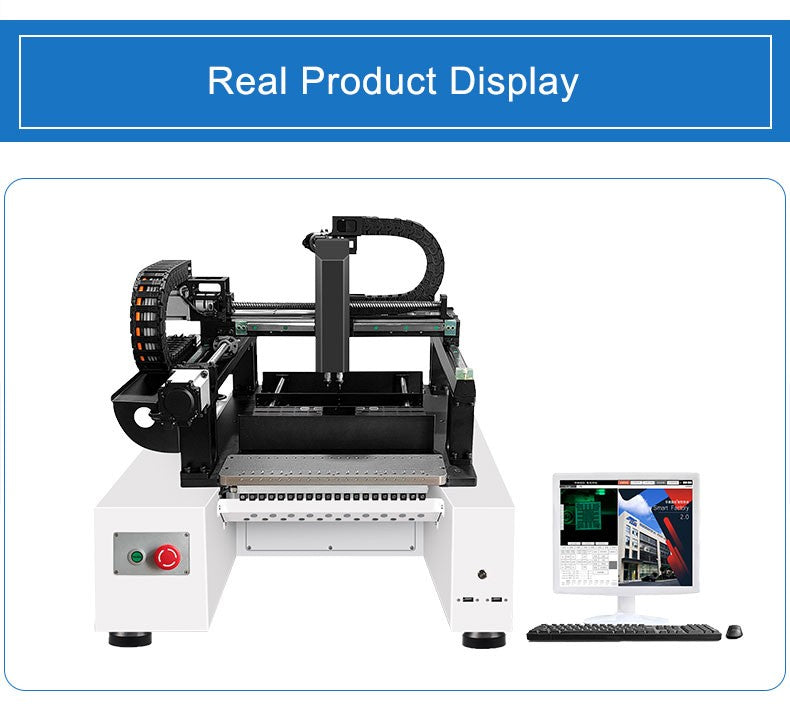 Nova Máquina SMT 2024 SMT220 Desktop Pcb Pick And Place Machine 2 Cabeças 40 Alimentadores Colocação de Chip SMD para Montagem de Pcb