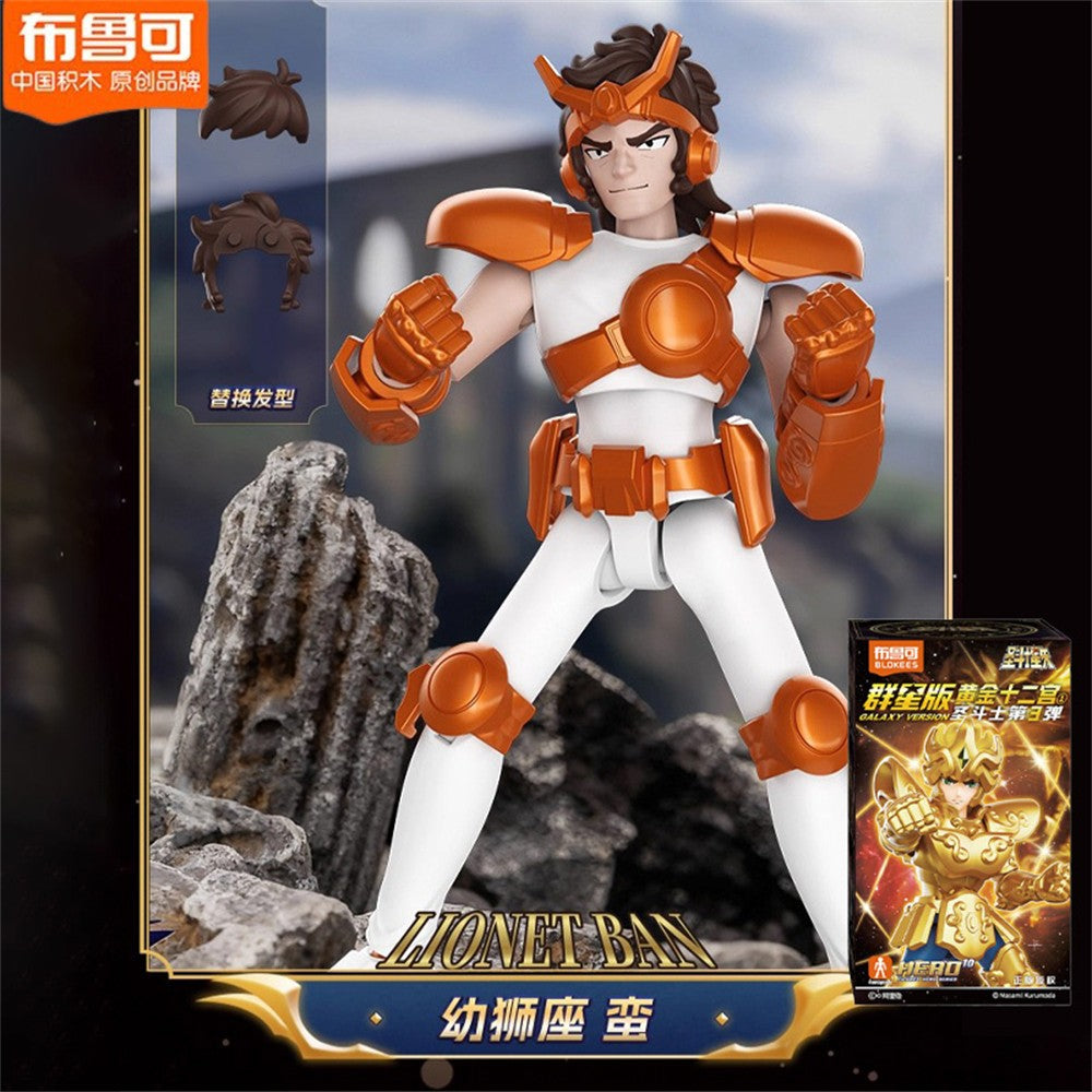 Blokees Saint Seiya Boneco de Ação Saori Kido Áries Mu Leão Aiolia Câncer Máscara da Morte Brinquedos de Montar DIY Coleção de Blocos de Construção