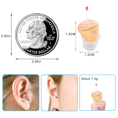 Aparelhos Auditivos Audífonos J25 Aparelho Auditivo Portátil SuperMINI para Ouvido Interno, Amplificador de Som Invisível para Idosos/Deficientes Auditivos, Drop Shipping