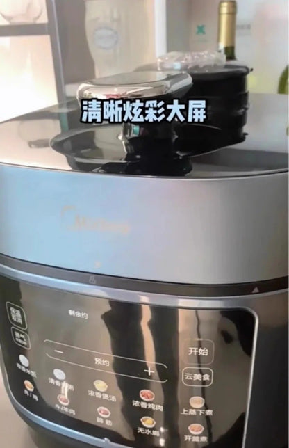 220V Midea Electric Pressure Cooker Stainless Steel Dual Pot Smart Multicooker for Home Kitchen BD