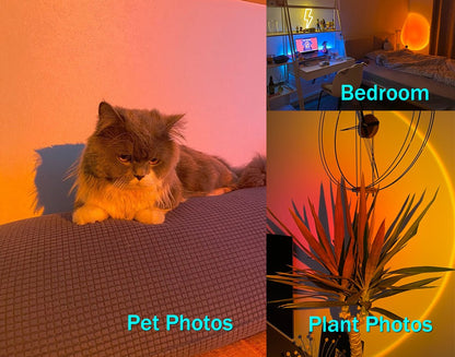 USB Sunset Lamp Sunset Projector Mood Light Living Room Bedroom Night Light Room Decor Bar Atmosphere Photography Background