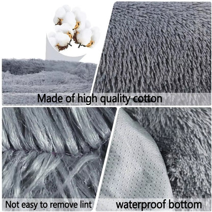 Cama para animais de estimação macia e quente com pelúcia longa, adequada para animais de estimação de pequeno a médio porte, adequada para gatos e cães, lavável na máquina