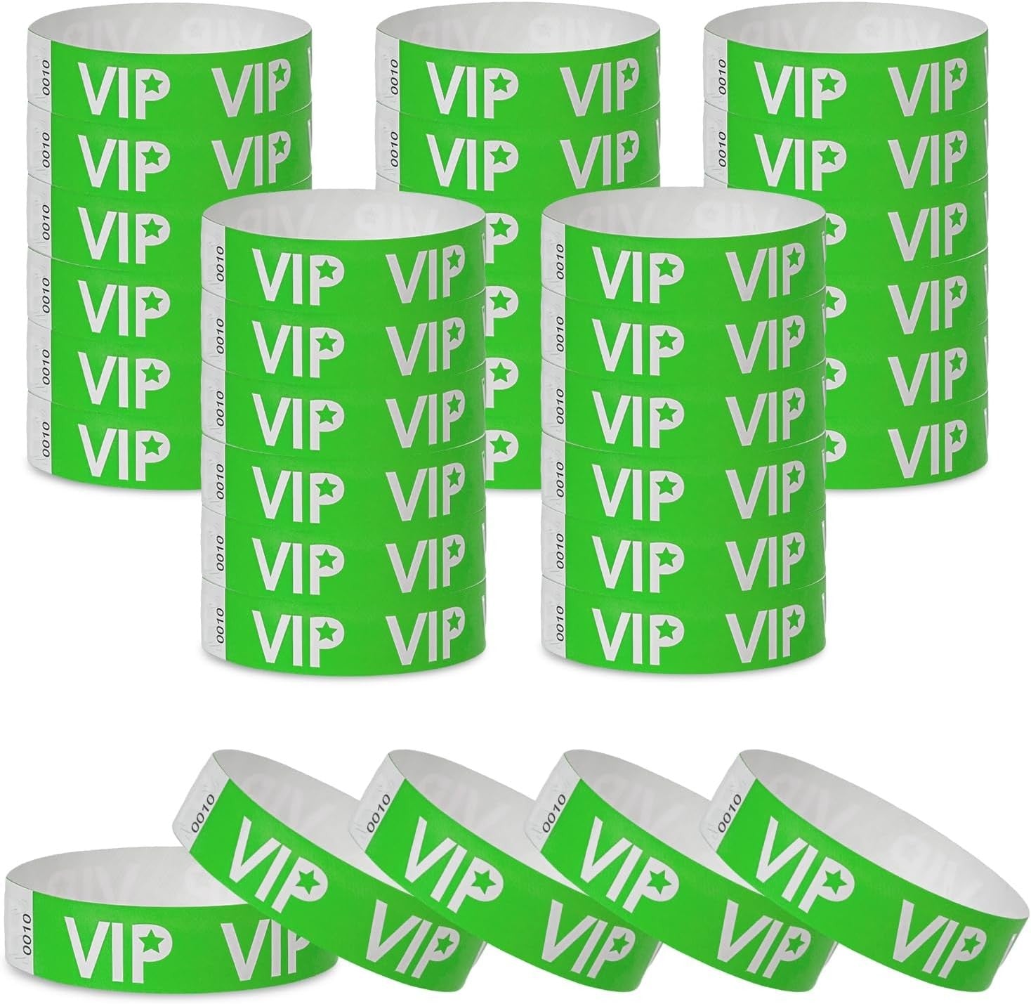 500 VIP Yellow Waterproof Paper Wristbands Lightweight Festival Event Identification Bracelets Party Favors