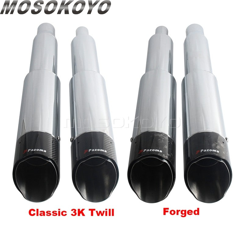 Exhaust System Slip-On Motorcycle Muffler Exhaust Pipe Carbon Fiber For Harley Touring Electra Road Street Glide Road King 17-up