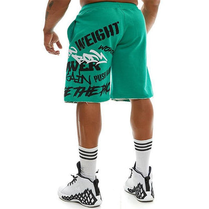 Mens Cotton Gym Shorts Hip Hop Summer Knee Length Fitness Sports Training Running Loose Male Casual Exercise Basketball Shorts