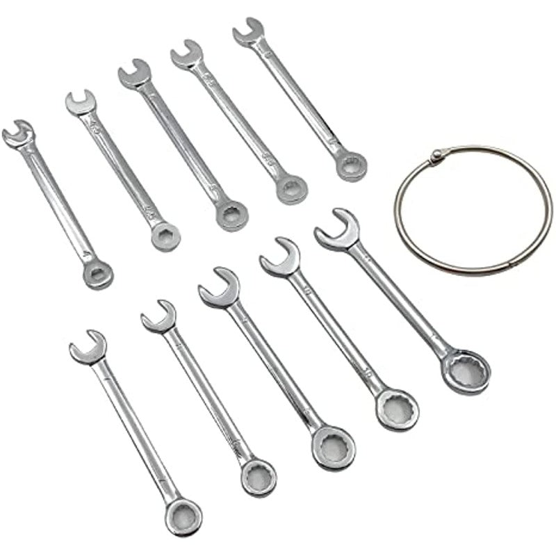 10pcs Without Ring Mini Wrenches Set Portable Key Ring Spanner Explosion-proof Pocket British/Metric Type
