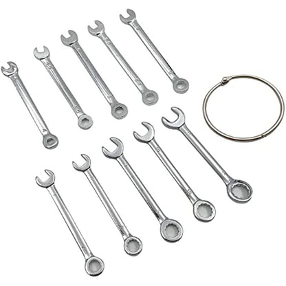 10pcs Without Ring Mini Wrenches Set Portable Key Ring Spanner Explosion-proof Pocket British/Metric Type