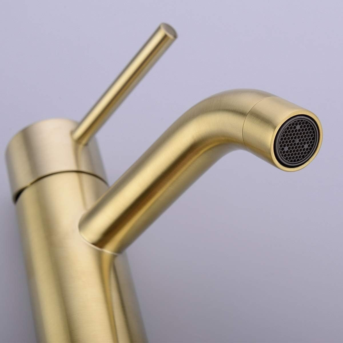 Bathroom Faucet Solid Brass Bathroom Basin Faucet Cold And Hot Water Mixer Sink Tap Single Handle Deck Mounted Brushed Gold Tap
