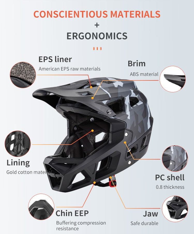 Seeker MTB adult Helmet Outdoor Off-road Helmet Racing Downhill Men Women Camouflage Full Helmet Bicycle Riding Safety Helmets