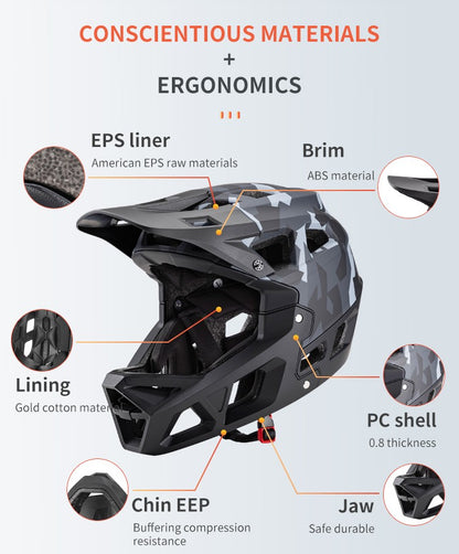 Seeker MTB adult Helmet Outdoor Off-road Helmet Racing Downhill Men Women Camouflage Full Helmet Bicycle Riding Safety Helmets