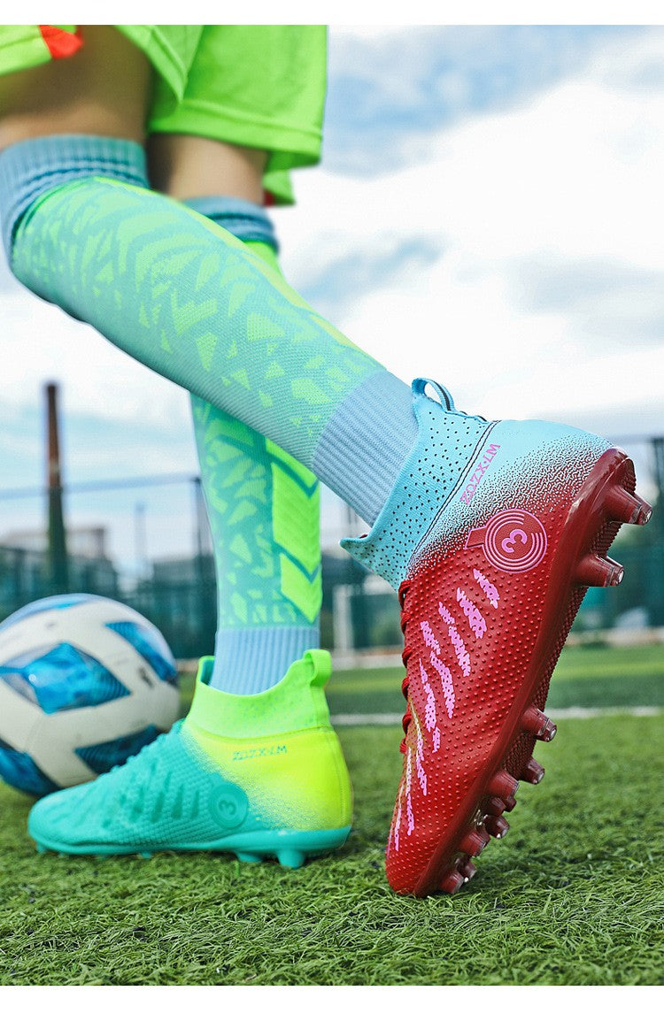 New High Top Football Shoes Cleats Soccer Shoes Boys And Girls Broken TF Nails For Adult Competitions Long Nails Training Boots