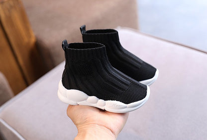 Fashion Design Children Shoes All Seasons Kids High Sneakers Soft Breathable Mesh Unisex Boys Girls Casual Sport Shoes