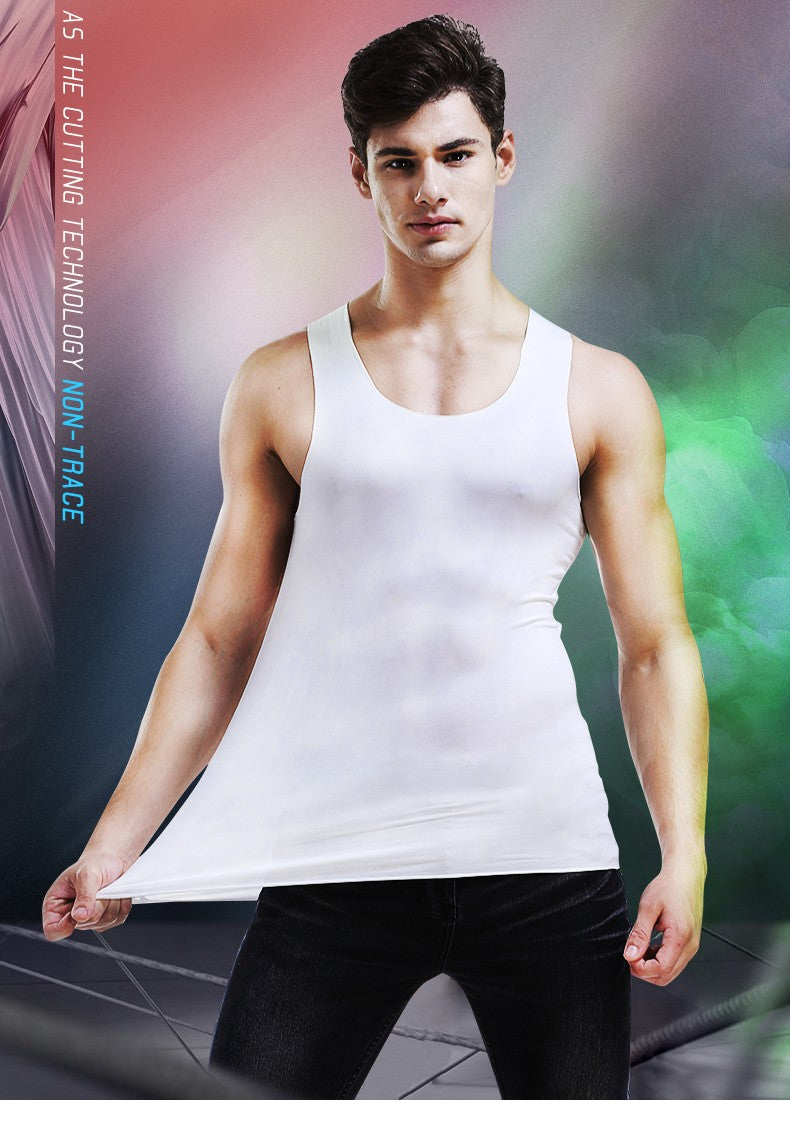 Men's vest Ice Silk seamless fitness summer slim-fit breathable underwear Youth sports hurdle sleeveless undershirt