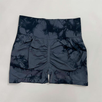 New Women Gym Tie Dye Scrunch Shorts Fitness Seamless Butt Lifting Sports Leggings Stretch Activewear Workout Running Tights