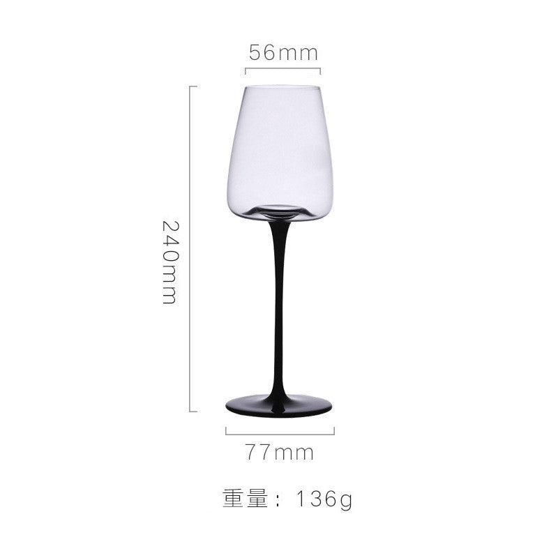 Copo de vidro transparente com base preta e pé alto, taça de champanhe criativa, taças de vinho, copo de coquetel, utensílios de vinho domésticos