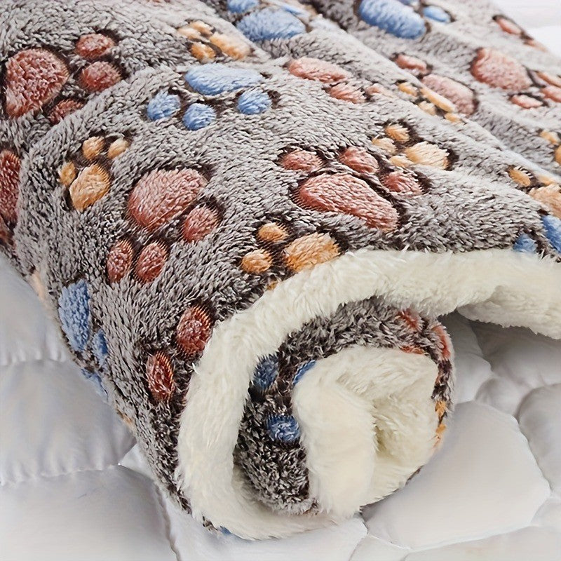 Cozy Dog Bed with Heart Pattern, Warm Plush Pet Mat for Small Medium Breeds, Soft Non-Electric Winter Cushion for Cats and Dogs