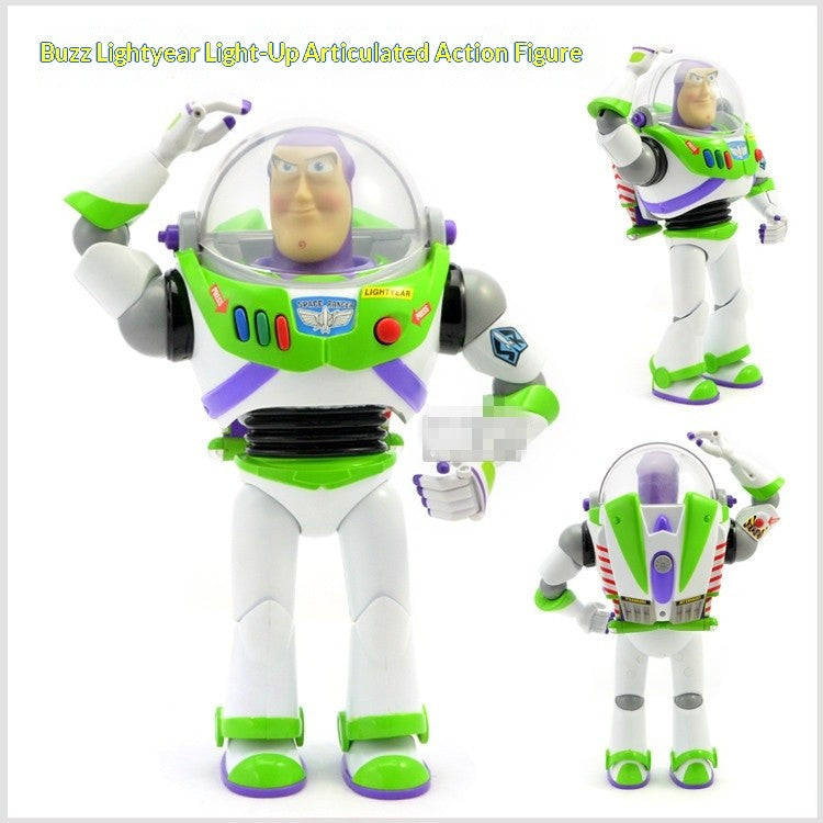 Novo e Genuíno Disney Toy Story Buzz Lightyear Nave Espacial Som Boneco Modelo 33cm Coleção de Mesa Action Figure Brinquedo Presente para Crianças