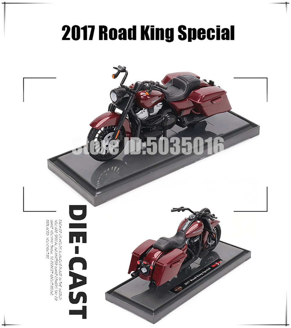 Maisto 1:18 Harley-Davidson Motorcycle 2022 Road King Fat Bob 114 Pan America 1250 Alloy Motorcycle Model Toy Car Collection