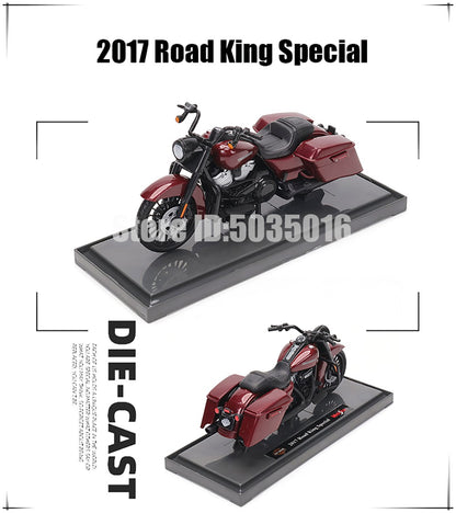 Maisto 1:18 Harley-Davidson Motorcycle 2022 Road King Fat Bob 114 Pan America 1250 Alloy Motorcycle Model Toy Car Collection