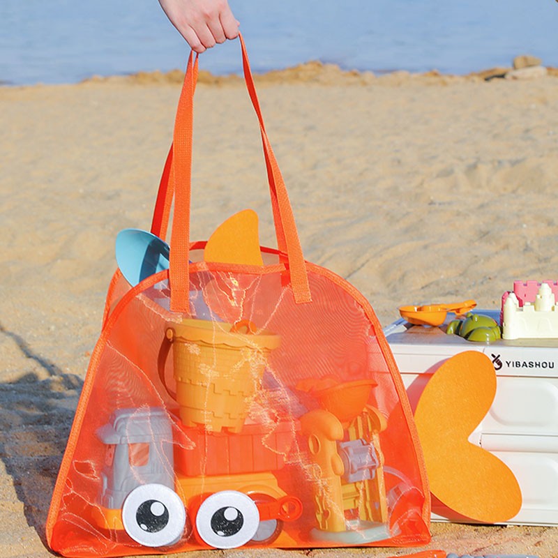 Summer new travel beach bag children's cartoon toy storage bag swimsuit storage bag big eye handheld toiletry bag