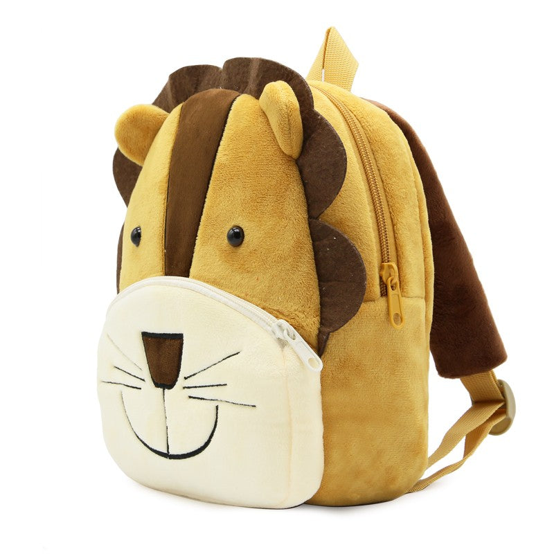 Mochila Escolar Meninos Meninas Animal Fofo Leão Crianças Pelúcia Mochila Infantil Jardim de Infância