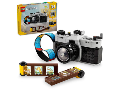 LEGO retro camera 3-in-1 set of miniature building block models for children's birthday gifts, children's collection toy set