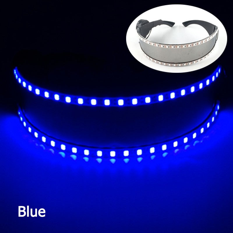 Cyberpunk Futuristic Luminous Glasses Rave Cyber light up Goggles LED glowing visor glasses for EDM music show props
