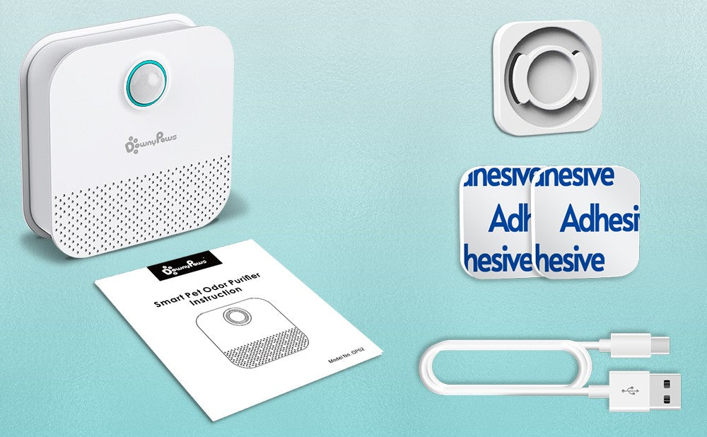 Purificador de Odor Recarregável DownyPaws Para Caixa de Areia de Gatos Desodorizador Inteligente 4000mAh Limpador de Ar Para Vaso Sanitário de Cachorro Suprimentos de Limpeza Para Animais de Estimação