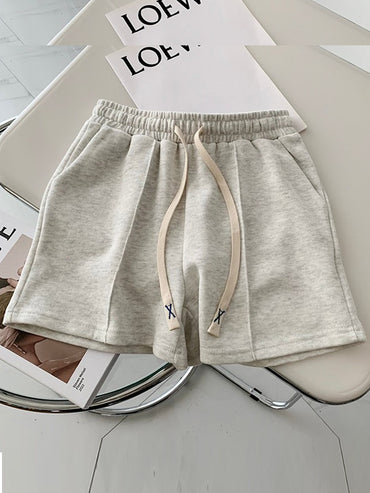 AOSSVIAO 2025 Summer Shorts Women Elasticity Lovely Girls Korean Style Sweet Students Harajuku Simple Pure Gray Trousers Female