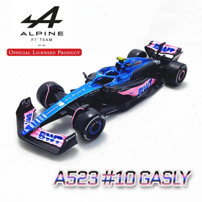 Bburago BWT Alpine A523 #10 Pierre Gasly F1 Modelo de Carro, Escala 1:43 Fórmula 1 Equipe Francesa de Corrida Miniatura Colecionável Brinquedo