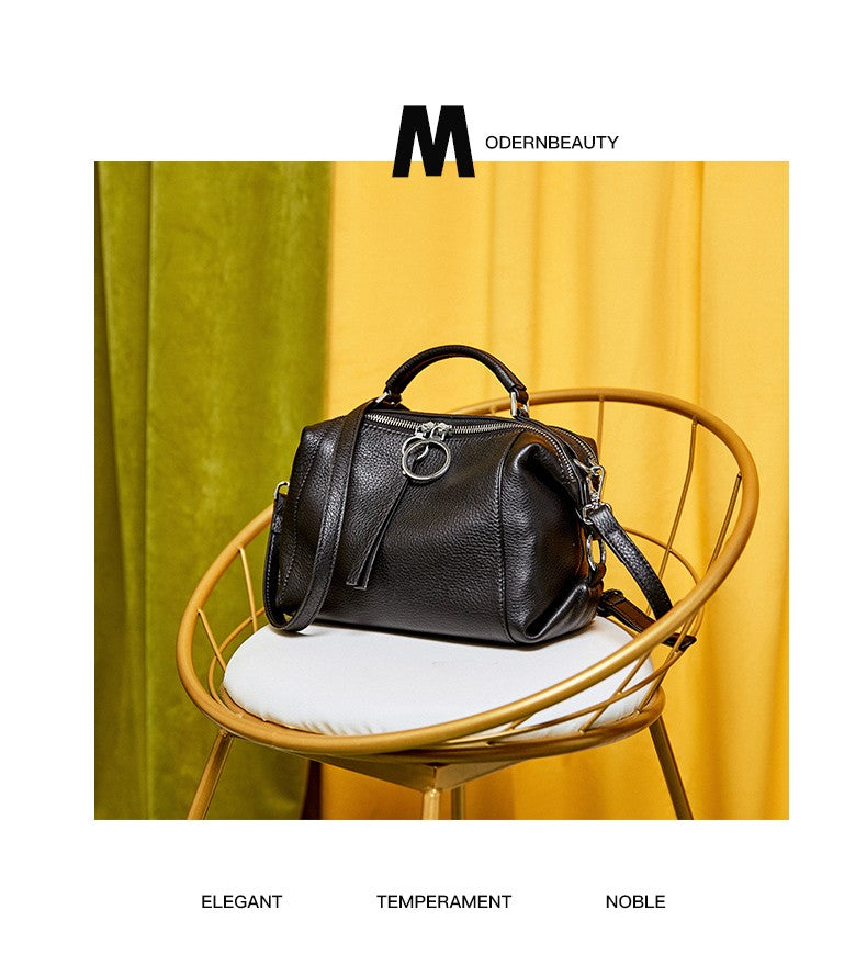 Zency Women's Handbag Genuine Leather Cowhide Cross Body Bags Ladies Shoulder Top Handle Satchel Trendy 2025 Pillow Bags Shopper