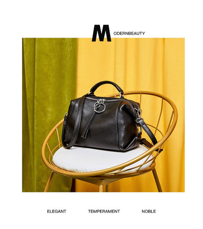 Zency Women's Handbag Genuine Leather Cowhide Cross Body Bags Ladies Shoulder Top Handle Satchel Trendy 2025 Pillow Bags Shopper