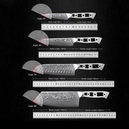 Lâmina Bruta para Facas de Cozinha TURWHO DIY, Aço Damasco 67 Camadas VG10, Faca Japonesa de Chef Santoku Kiritsuke para Fatiar e de Uso Geral
