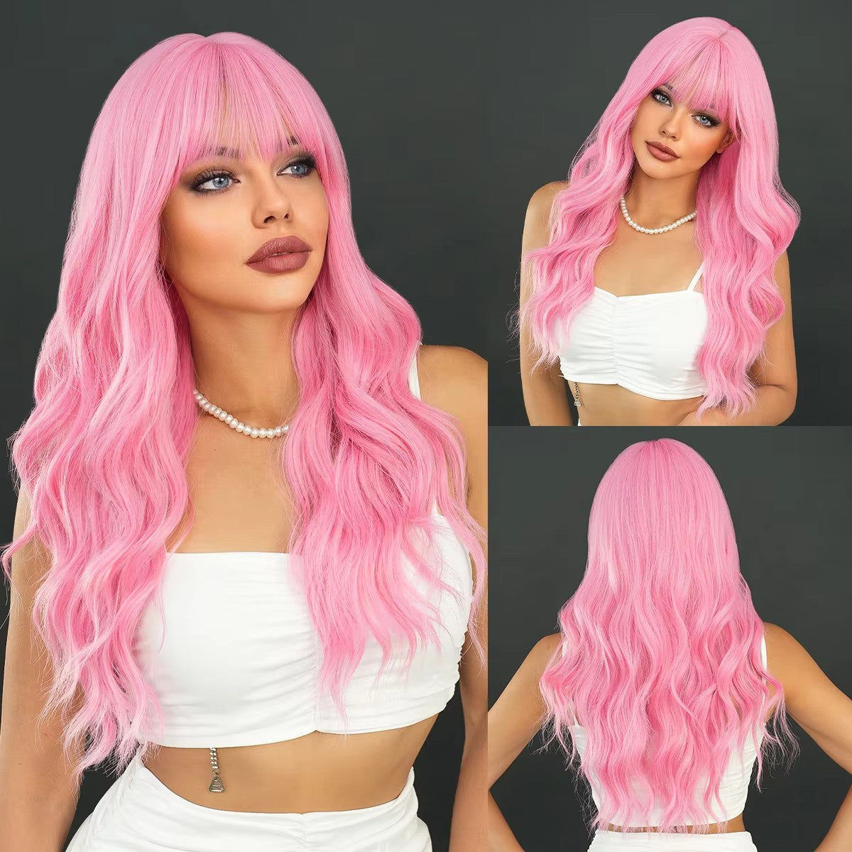 Red Synthetic Wigs Long Body Wavy Wig Natural Hairline Daily Red Hair Heat Resistant Fiber Smooth Party Cosplay Wig