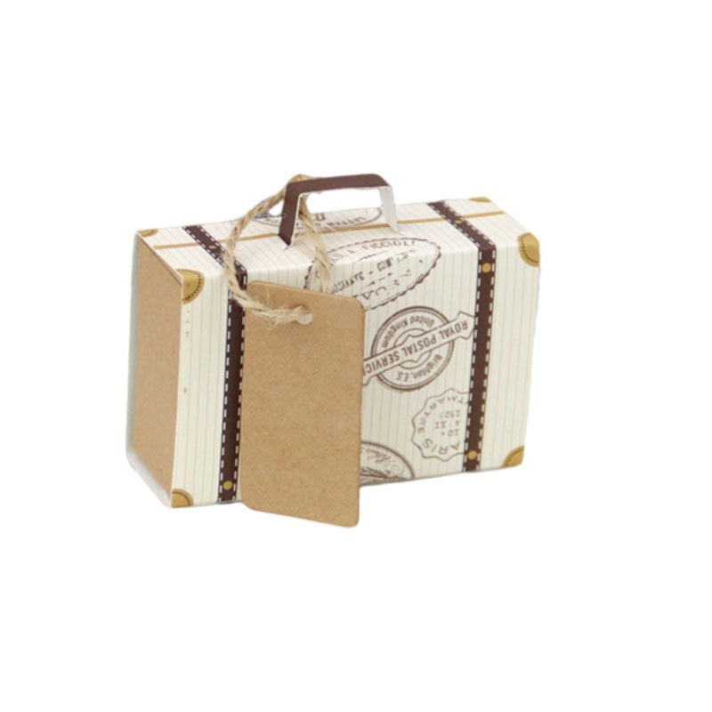 10/20/50pcs Mini Travel Suitcase Candy Box Kraft Paper Chocolate Favor Gift Box Packaging Bag Wedding Birthday Party Decoration